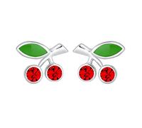 Elli - Kinder Kirschen Kristalle 925 Silber Ohrringe Damen