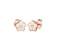 Elli Paar Ohrstecker »Kinder Blume Kristall 925 Silber«, Blume, Rosegold