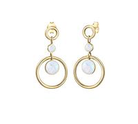 Elli Paar Ohrhänger »Hänger Kreis Geo Mondstein 925 Sterling Silber«