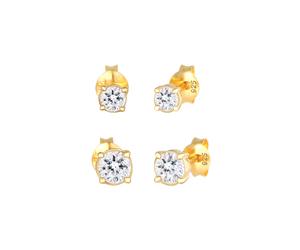 Elli Ohrstecker 2er Set 925 Sterling Silber, mit Kristallen von Swarovski® goldfarben Damen