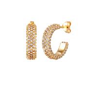 Elli Ohrstecker Creolen Weiß 925 Sterling Silber, mit Kristallen von Swarovski® goldfarben Damen