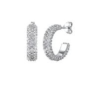 Elli Ohrstecker Creolen Weiß 925 Sterling Silber, mit Kristallen von Swarovski® silberfarben Damen