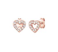 Elli Ohrringe Damen Funkel Herz Stecker mit Kristalle in 925 Sterling Silber rosé vergoldet
