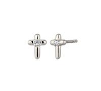 Elli Ohrstecker Kreuz mit Kristallen von Swarovski® Weiß 925 Sterling Silber silberfarben Damen