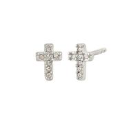 Elli Ohrstecker Kreuz mit Kristallen von Swarovski® Weiß 925 Sterling Silber silberfarben Damen