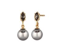 Elli Ohrstecker Kristall Schwarz Synthetische Perle Grau 925 Sterling Silber goldfarben Damen