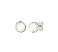 Elli Ohrstecker Mondstein Weiß 925 Sterling Silber vergoldet silberfarben Damen