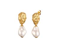 Elli Ohrstecker Muschelkernperle Weiß 925 Sterling Silber vergoldet OneSize Damen