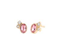 Elli Ohrstecker Oval Grau 925 Sterling Silber, mit Kristallen von Swarovski® goldfarben Damen