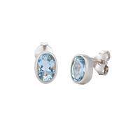 Elli Ohrstecker Oval Topas Hellblau 925 Sterling Silber silberfarben Damen