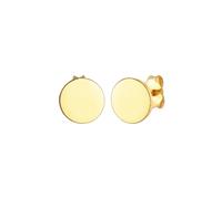 Elli Ohrstecker Plättchen Rund Glanz Basic 925er Silber goldfarben Damen