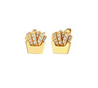Elli Ohrstecker Pommes Weiß 925 Sterling Silber vergoldet, mit Kristallen von Swarovski® OneSize Damen