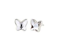 Elli Ohrstecker Schmetterling Weiß 925 Sterling Silber, mit Kristallen von Swarovski® silberfarben Damen