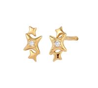 Elli Ohrstecker Stern Zirkonia Weiß 925 Sterling Silver goldfarben Damen