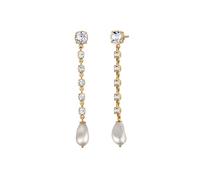 Elli Ohrstecker Swarovski® Perlen Kristallen Weiß 925 Sterling Silber goldfarben Damen