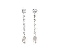 Elli Ohrstecker Swarovski® Perlen Kristallen Weiß 925 Sterling Silber silberfarben Damen