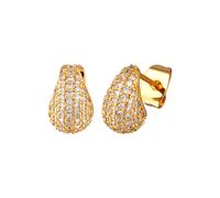 Elli Ohrstecker Tropfen Zirkonia Messing Goldfarben OneSize Damen