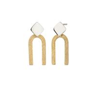Elli Ohrstecker U-Form Bicolor gebürstet 925 Sterling Silber Zweifarbig OneSize