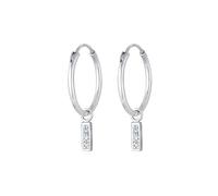 Elli, Ohrringe Creolen Geo Basic Kristalle 925 Silber in silber, Schmuck für Damen Gr. OneSize