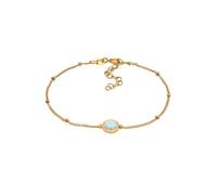 Elli, Armband Opal Edelstein Kugelkette Rund 925er Silber in gold, Schmuck für Damen Gr. 16 cm