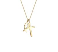 Elli Panzerkette Kreuz Fisch Symbol Religion 925er Silber 55 Damen