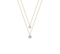 Halskette Panzerkette Layer Kristalle 925 Silber Elli Gold 001 (Artikelnummer: 4N325/50X001)