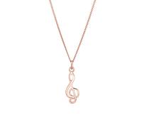 Elli Panzerkette Notenschlüssel Anhänger 925 Silber rosefarben Damen