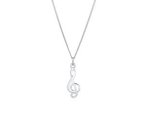 Elli Panzerkette Notenschlüssel Anhänger 925 Silber silberfarben Damen