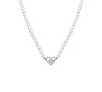 Elli Perlenkette »Choker Perle Herz Edelweiss 925 Silber«