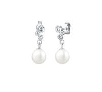 Elli Paar Ohrhänger »Perlen Kristalle Elegant 925 Silber«, weiß