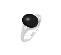 Elli Pierścień Siegelring Emaille Oval 925 Silber 56 mm Damen