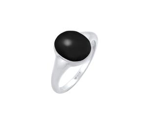 Elli Pierścień Siegelring Emaille Oval 925 Silber 58 mm Damen
