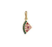 Elli Pizzastück Glas Kristalle Bunt 925 Sterling Silber vergoldet OneSize Damen