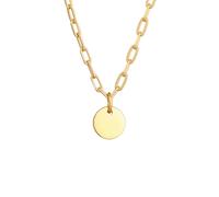 Elli, Halskette Plättchen Coin Gliederkette Trend 925 Silber in gold, Schmuck für Damen Gr. 45 cm