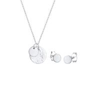 Elli Plättchen Geo-Organic Halskette Ohrring 925 Silber silberfarben Damen