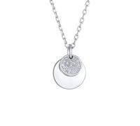 Elli Halskette Plättchen Kristalle Elegant Farbe Silber Für Damen, silber Silber