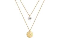 Elli Plättchen Layer 925 Silber, mit Kristallen von Swarovski® goldfarben Damen