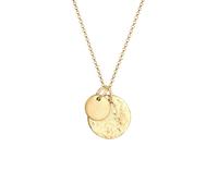 Elli Kette Damen Plättchen Münzen Geo-Organic Look 925 Sterlingsilber 45 cm Gold