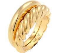 Elli PREMIUM 2er Set Twisted Gedreht Bandring Basic 925 Silber 52 Damen