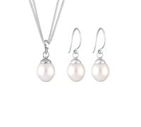 Elli Schmuckset »Mit Süßwasserzuchtperlen Tropfen 925 Silber«