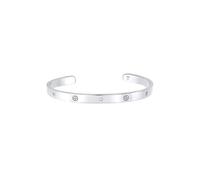 Elli PREMIUM Armband Damen Geo Bangle Kreuz Minimal mit Zirkonia Kristalle in 925 Sterling Silber