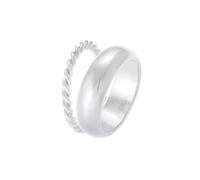 Elli PREMIUM Bandring 2er Set Basic Twisted Gedreht 925 Silber 56 Damen