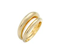 Elli PREMIUM Bandring Basic Klares Design 2er Set 925 Silber 58 Damen