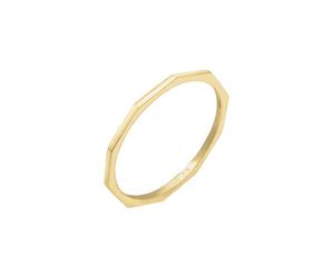 Elli PREMIUM Bandring Geo Basic Minimal Look 375er Gelbgold 52 Damen