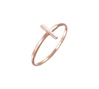 Elli PREMIUM Bandring Kreuz Symbol Basic Modern 750 Roségold 58 Damen