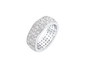 Elli PREMIUM Bandring Microsetting Zirkonia Kristall 925 Silber 54 Damen