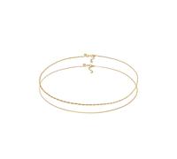 Elli PREMIUM Choker 2er Set Kordelkette Veneziakette 925 Silber goldfarben Damen