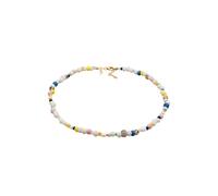 Elli PREMIUM Halskette Choker Kette Bead Perlen Bunt Sommermix 925 Silber, mehrfarbig Bunt