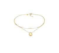 Elli PREMIUM Choker Layer Süßwasserzuchtperlen Coin 925 Silber vergoldet 36 Damen