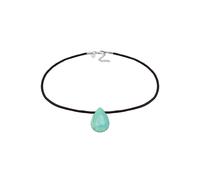Elli PREMIUM Choker Satin Türkis Edelstein Tropfen 925 Silber 36 Damen